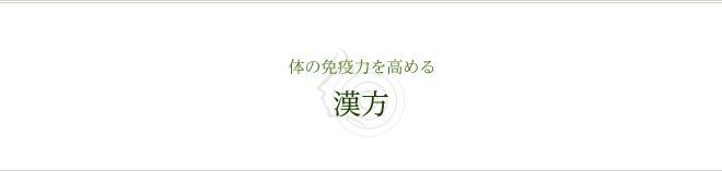 体の免疫力を高める 漢方