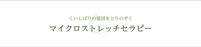 くいしばりの原因をとりのぞく マイクロストレッチセラピー